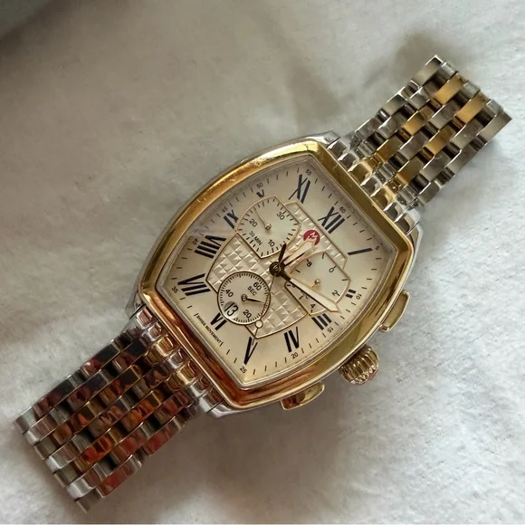 Michele Releve Two Tone Stainless and 18k Watch